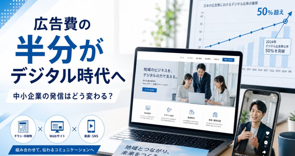 日本の広告費、ついにデジタルが5割を超えた。中小企業の発信、このままでいいですか？