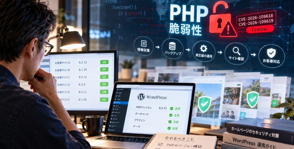 PHPの脆弱性問題で何が起きた？一昨日からの対応記録とホームページ運用で今やるべきこと